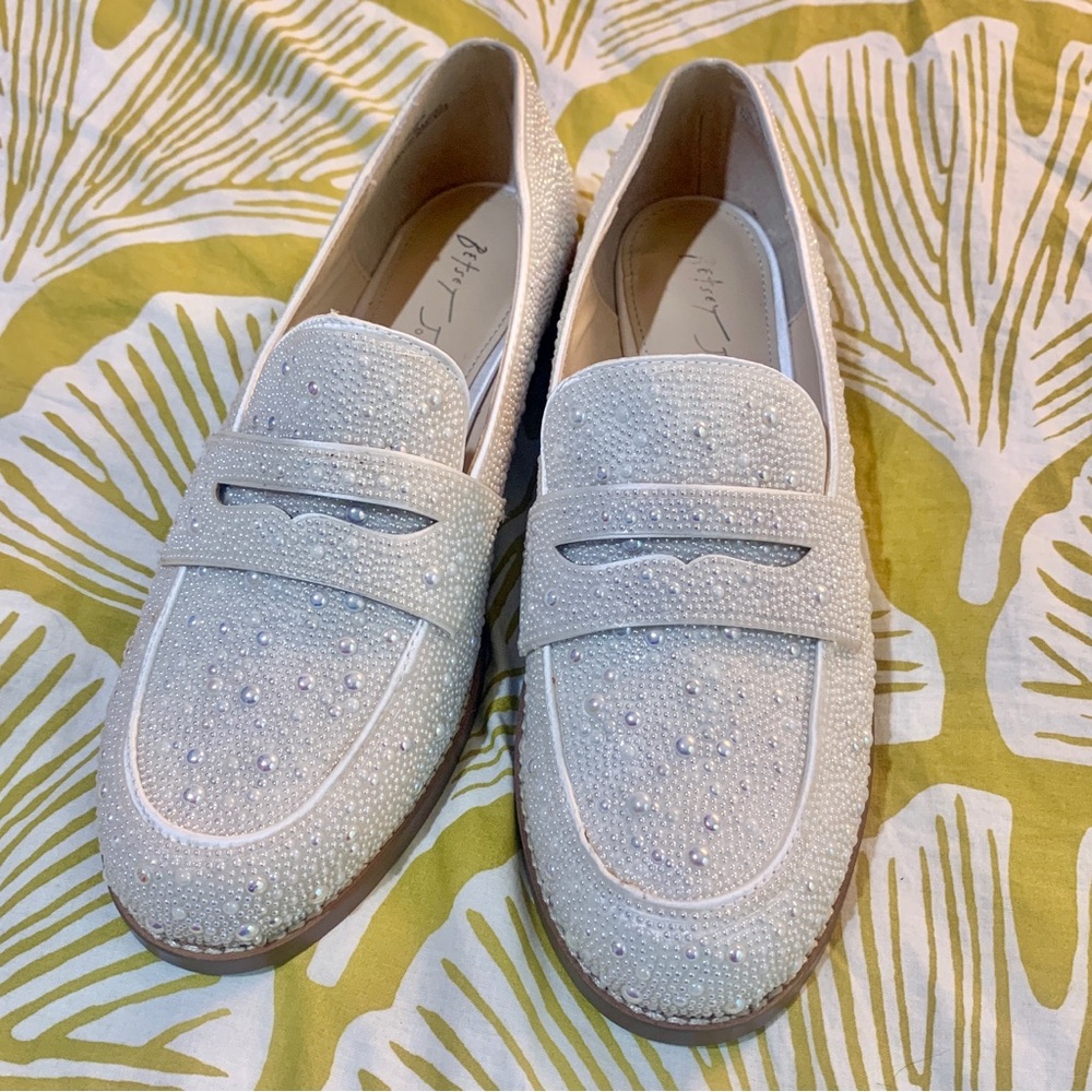 Betsey Johnson Pearl Covered Loafers